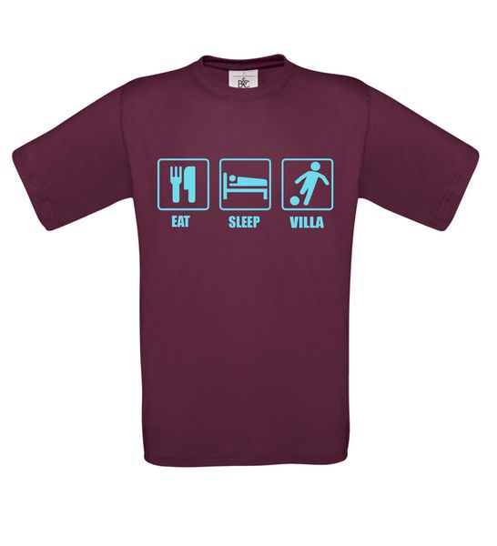 

eat, sleep, aston villa football t shirt / hoodie - kids adults cool casual pride t shirt men new fashion