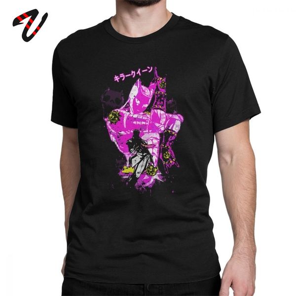 

killer queen t shirts men jjba jojo bizarre adventure streetwear anime clothes novelty t-shirt birthday gift cotton tee shirt