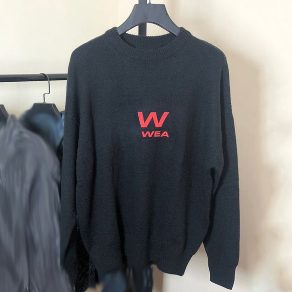 

мужчина дизайнеры одежда 2020 20fw high end письмо вышивка вязание пуловер crewneck толстовка high street мужчины женщина черного шов, Black