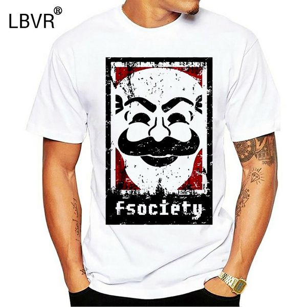 

100% cotton mens crew neck novelty short sleeve fsociety mr. robot tees for boy