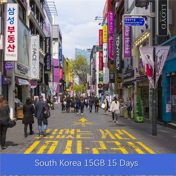 

south korea 15gb in total 15 days global roaming travel data simcard prepaid tourism internet card price good speed network surfing