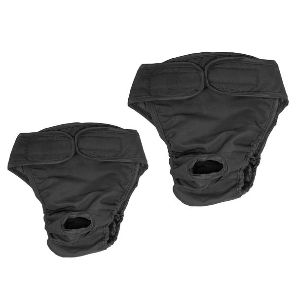 

2 pcs puppy dog physiological pants femal dogs sanitary pant diaper dog clothing black, s/l