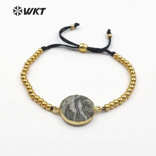 

wt-b425 new arrival fashion design natural stone special custom bracelet jewelry making with round beads for women gift jewelry, Black
