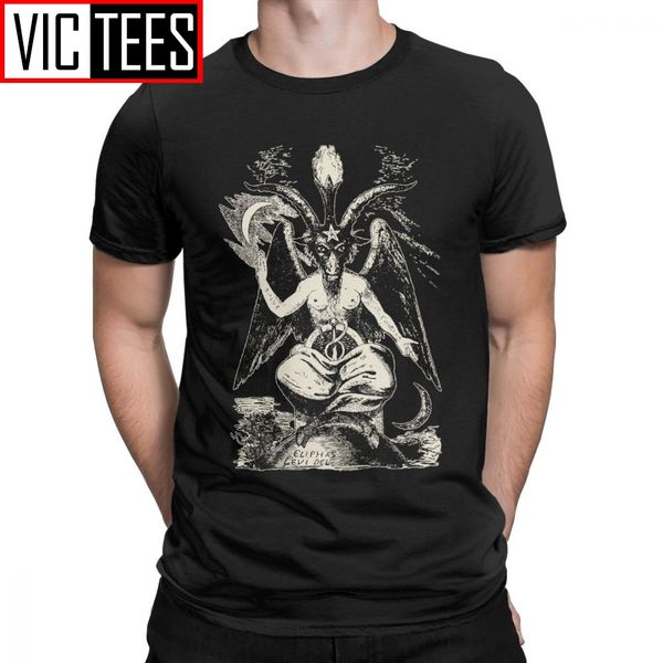 

мужчины футболки бафомет урожай хлопка tee shirt camiseta дьявол люцифер demon teufel футболки harajuku tops графический 3d отпечатано