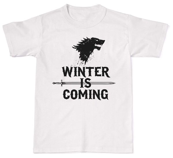 

2020 fashion cotton t-shirt winter is coming thrones snow game mens womens cotton t-shirt t shirt