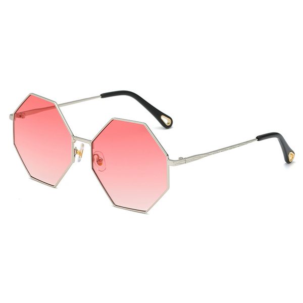 

offray fashion personality polygon alloy frame retro women sunglasses plastic material lenses 2023 uv400 protection eyewear, White;black