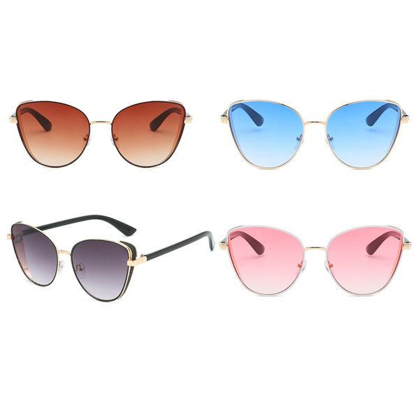 

new metal frame sunglasses women's cat eye fashion sunglasses vintage women, White;black
