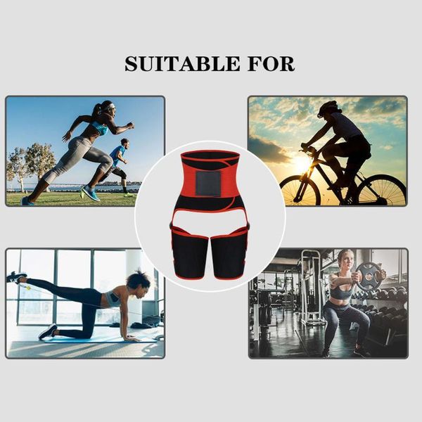 

waist slim thigh trimmer leg shapers slender slimming belt sweat shapewear toned muscles band thigh slimmer wrap#3, Black;gray
