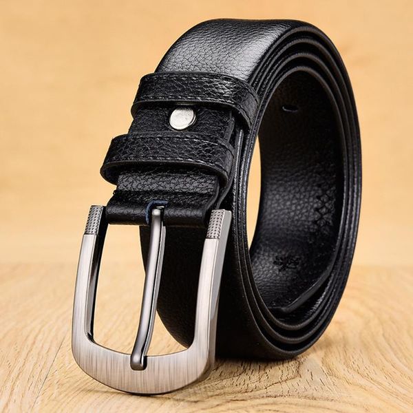 

110cm 120cm 160cm long luxury designer belts men male pu leather women belt buckle strap for jeans black, Black;brown