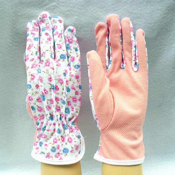 

1 pair gardening women soft jersey garden gloves  kbqy, Blue;gray