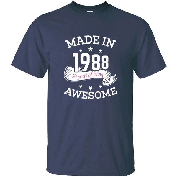 

printed customized made in 1988 awesome tshirt for men 100% cotton clothes leisure men's t shirts plus size s-5xl