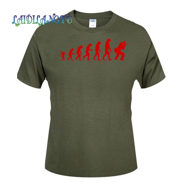 

the evolution of paintballing design fashion t-shirt summer men/boys cartoon cool short sleeve tee clothes