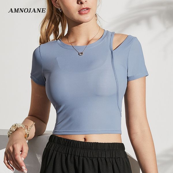 

yoga outfits gym sport shirt women fitness tshirt workout tank crop running t activewear shirts sports bras wear, White;red