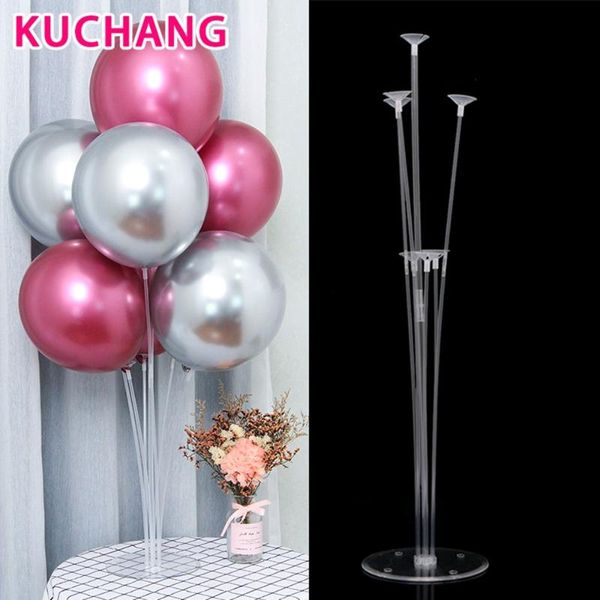 

party decoration 7 tubes balloons stand balloon holderchrome metallic confetti baby shower kids birthday wedding decor supplies
