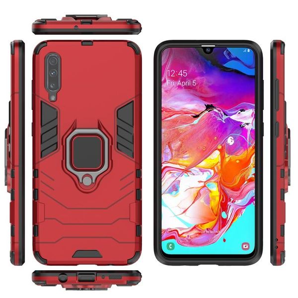 

armor 2 in 1magnetic car holder kickstand finger ring shockproof cover phone case for samsung a70