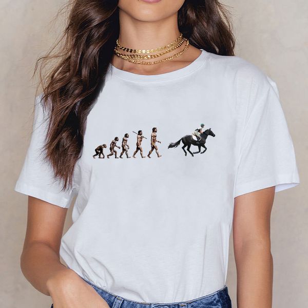 

t shirt women rider horse equitation comic inscriptions short female shirt