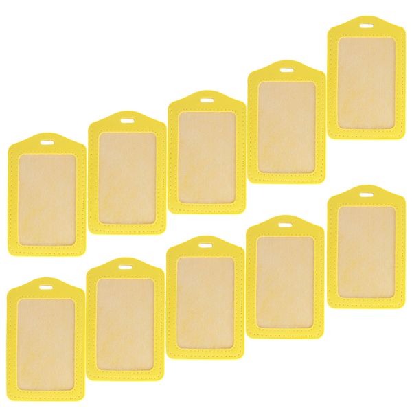 

10pcs pu leather business id badge card holder card case, vertical