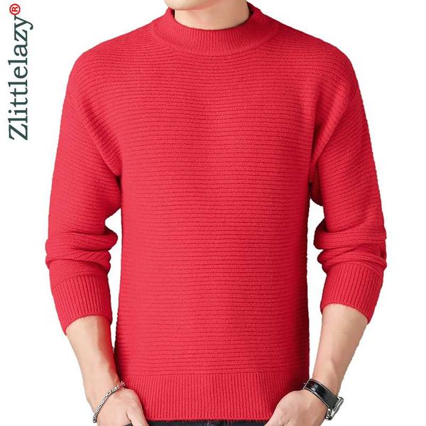 

2020 casual thick warm winter striped knitted pull sweater men wear jersey dress pullover knit mens sweaters male fashions 02122, White;black