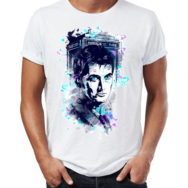 

men's t shirt doctor who 10th doctor david tennant awesome artwork drawing printed tee