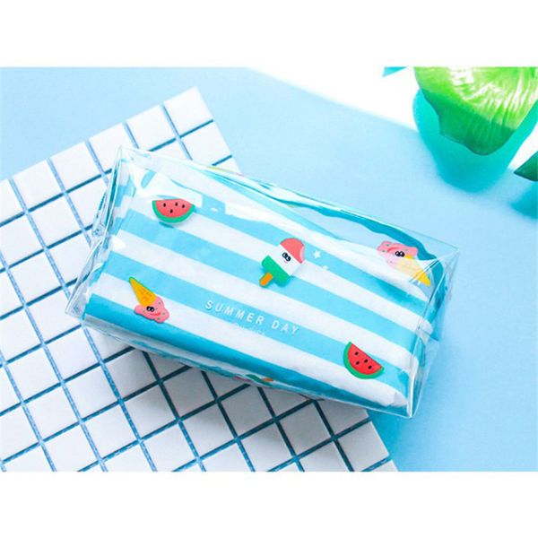 

cute sweet transparent pvc travel make up necessaries organizer zipper makeup case pouch toiletry kit bags