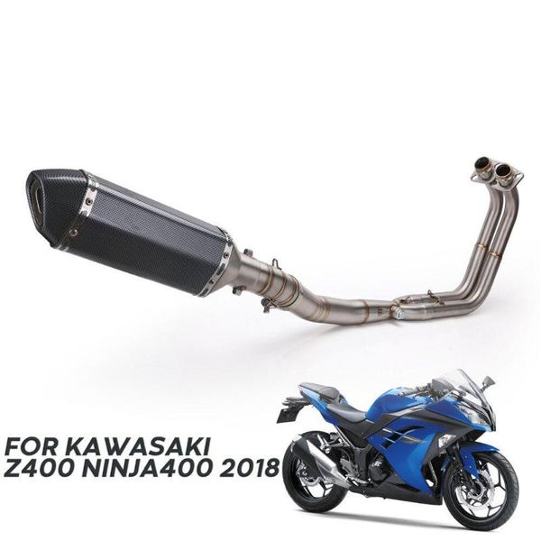 

51mm motorcycle full exhaust pipe with sensor motorcross full systems header loop front pipe muffler for z400 a400 2020