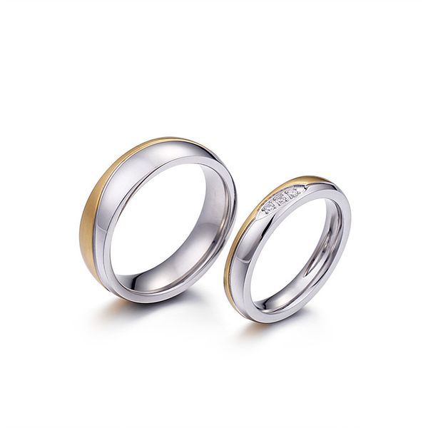 

wedding rings fashion couple ring titanium steel three s simple, Slivery;golden