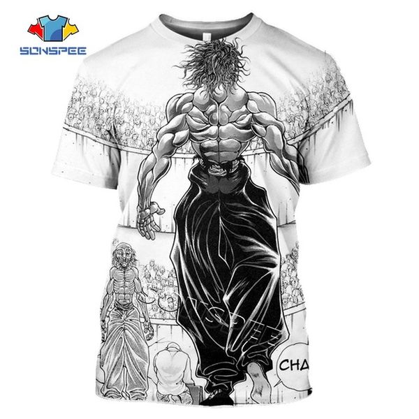 

comic grappler baki japan boxing anime men ninja violent 3d print shirts kawaii harajuku anime men clothing