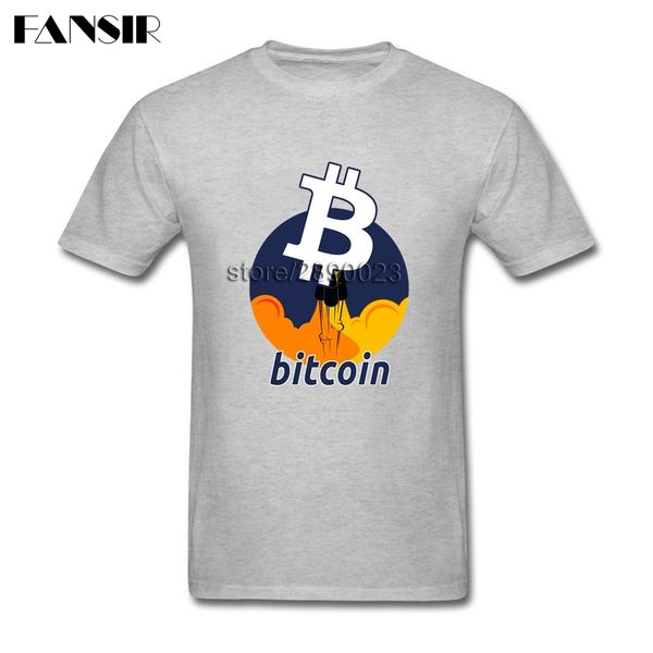 

fashion t shirts men man's rocket to the moon bitcoin men t-shirt short sleeve cotton custom group clothing