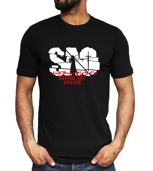 

sword art online футболка sao tee кирито фехтовальщик аниме подарки топ 100% хлопок letter printed тройники streetwear