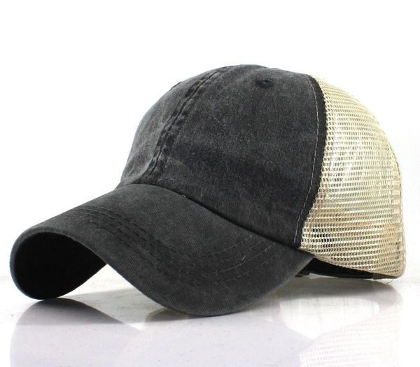 

retro washed cotton solid hat baseball cap men's and women's korean version spring and summer, Blue;gray