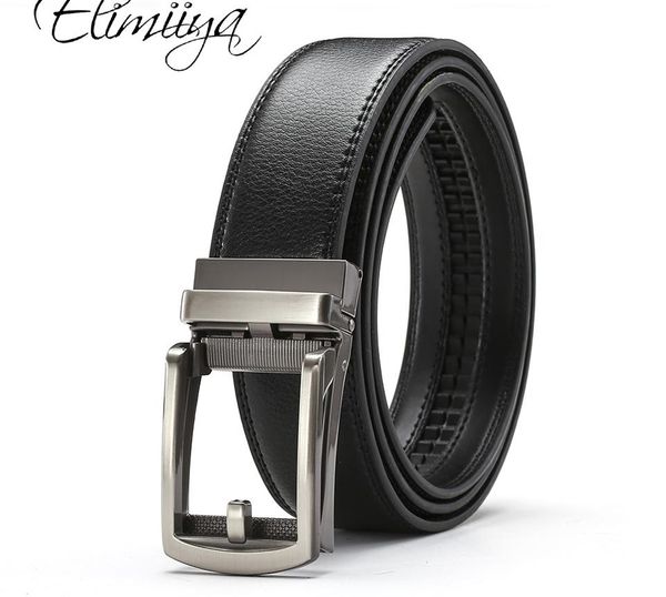 

elimiiya cow genuine leather luxury strap male belts for men new fashion classic vintage automatic buckle men belt t200427, Black;brown