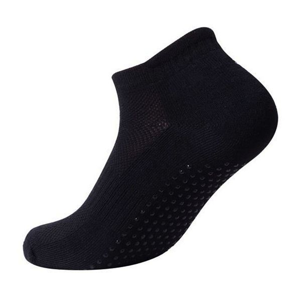 

sports socks 1 pair women yoga quick-dry anti slip silicone gym pilates ballet fitness sport cotton breathable elasticity, Black