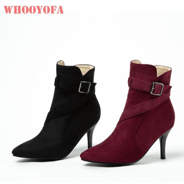 

2020 brand new glamour black wine red women ankle nude boots high heels office lady shoes plus big small size 11 30 43 46 48