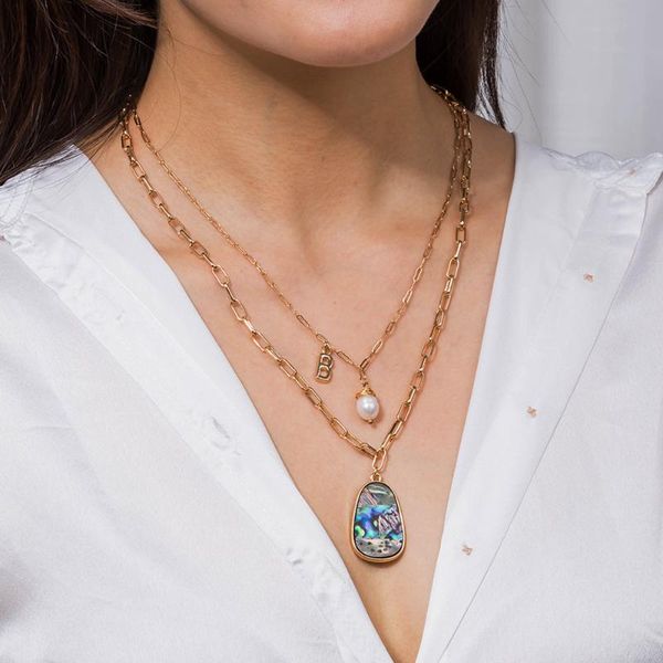 

vintage multi layer irregular metal edging colorful stones pendant necklace personality letter necklace party wedding jewelry, Silver