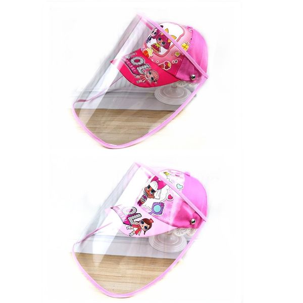 

2020 designer protective baseball cap cartoon print doll cotton dismountable caps kids hip hop hat kids snapback clear visor dhl free, Yellow