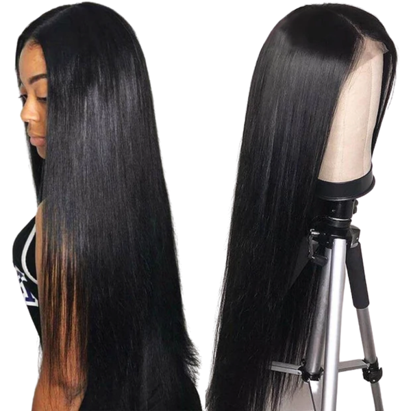 

4x4 lace closure straight wig 13x4 straight lace front human hair wigs remy brazilian straight bob wig lace frontal wig, Black