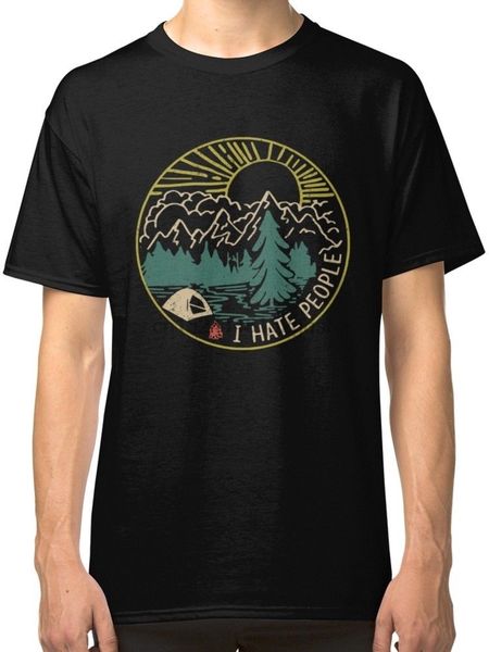 

i hate people camping hiking men black tees shirt clothing short sleeves cotton fashion t shirt ing