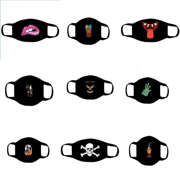 

happy halloween scary pumpkin face masks black elastic fashion reusable custom mascarilla cotton washable respirator kid 2 2jtb c2