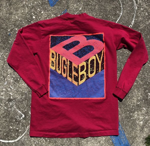 

vtg стекляруса мальчик одноместный стежка майка с длинным рукавом medium red graphic 90с unisex сыпучие fit tee shirt