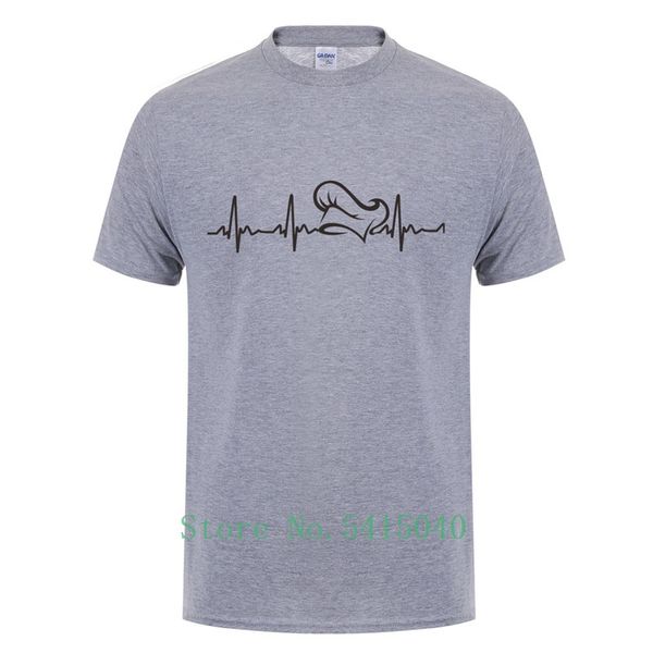 

summer men heartbeat of chef t shirt tee cool short sleeve 100% cotton men t-shirt love cook