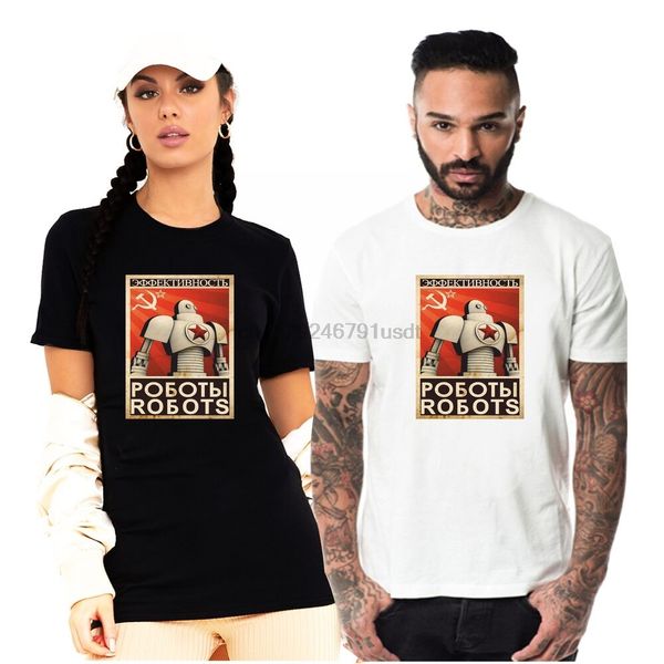 

mens t shirt retro red soviet robot propaganda poster ussr cccp russia russian
