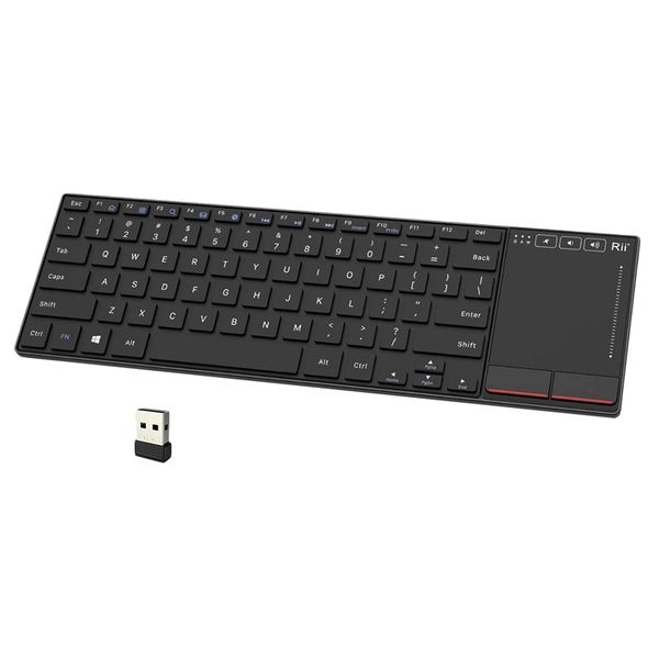 

rii k22 ultra slim 2.4g wireless keyboard with touchpad version qwerty for ps4 pc smart tv android tv box laptop