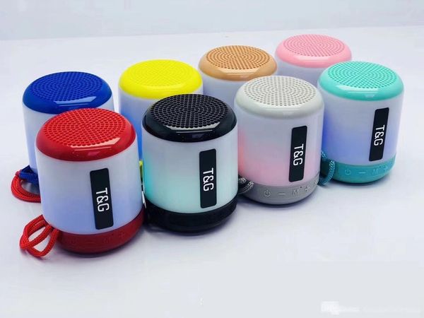 

tg156 led lamp speaker wireless bluetooth v4.2 hands mic tf card fm mini led colorful light outdoor subwoofer 100pcs/lot
