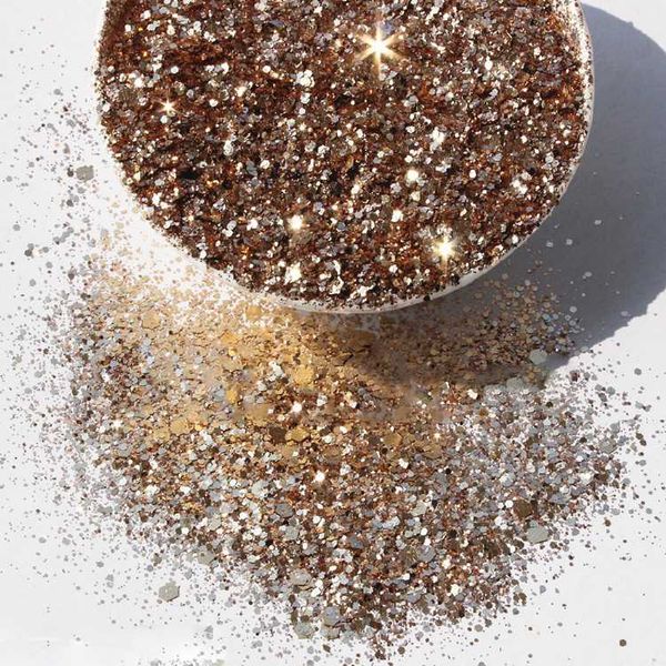 

nail glitter 50g/bag holographic effect set for uv gel polish 17col fine sparkles acrylic nailart manicure dus, Silver;gold