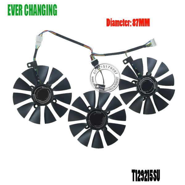 

87mm t129215su dc 12v 0.50amp t129215sm 4pin 4 wire cooling fan for asus gtx980ti r9 390x 390 gtx1070 gtx1060 graphics card fans