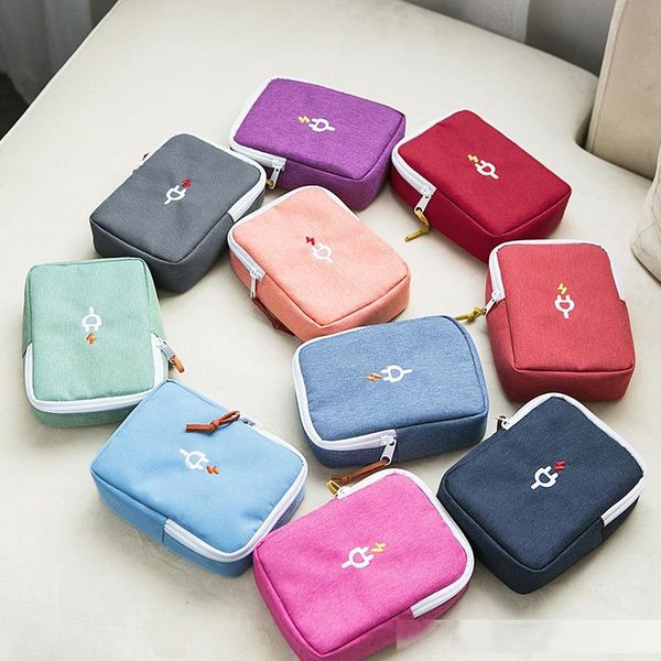 

multifunctional customized your own logo polyester storage bags for phone accessories for usb cable charger waterproof zipper bag
