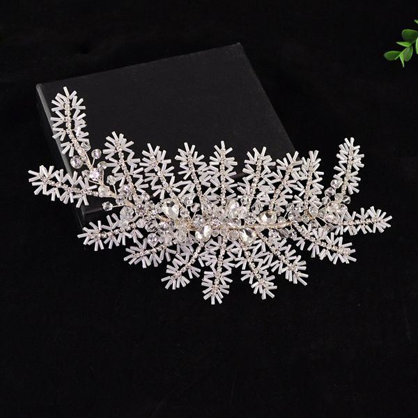 

slbridal handmade luxury crystal rhinestones wedding hair clip barrettes bridal tiara headpieces hair accessories women jewelry, Golden;silver