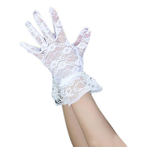 

sun protection accessories lace hollow-out gloves delicate lace jacquard pattern gloves -mx8, Blue;gray