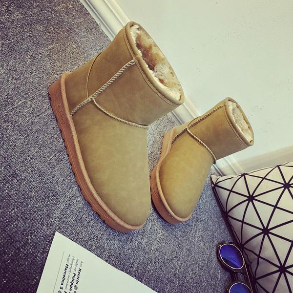 

boots waterproof snow classic winter plus velvet warm short tube female, Black