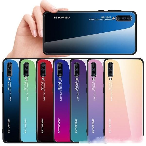 

tempered glass phone case for samsung galaxy s10 10e s8 s9 plus note 8 9 10 plus a30 a50 a10 a20 a40 a60 a70 colorful protective back cover